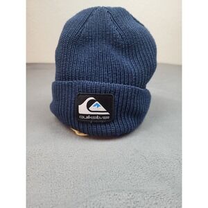 Quiksilver Beanie Adult One Size Blue Ribbed Skull Cap Warm Comfy Stretch